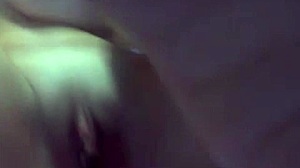 i'm playing with my vibrator on the bed, aiming for a pussy cumshot