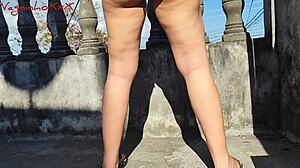 exhibitionism and mouth kiss, almost fucking outdoors recorded with drone vagninho pamela pantera 😍