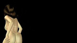 ¡Wow! Chica de dibujos 3D posa sexy!