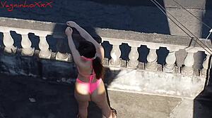 exhibitionism and mouth kiss, almost fucking outdoors recorded with drone vagninho pamela pantera 😍