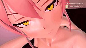 Futanari dominates in intense hentai action