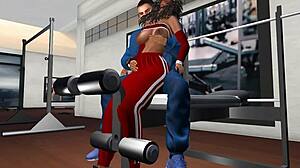 i was groped at the inclined bench in cartoon