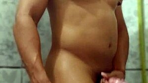 Hot Gay Solo in Bathroom Fetish