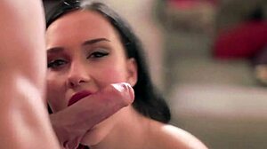 Erotic redhead gives super blowjob