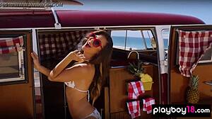 Why does gia ramey prefer naked activities at the beach?