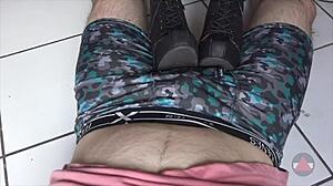 hey just resting my boots right on your cock and balls for teasing