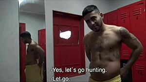 latinos engaging intimately in the showers