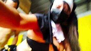 Stepmother dances on pole for stepson, then gets fucked in religious outfit 😍