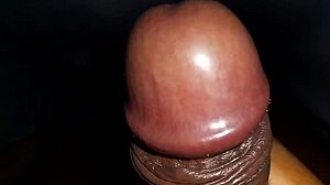black dick cumming during homemade handjob session