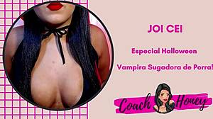 Sentou gostoso no brinquedo da vampira e gozou pelo cu especial halloween joi cei punheta guiada 6 😈