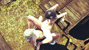 Hentai uncensored 3d kitty gets blowjob from futanari