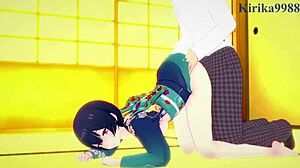 rinze morino and hana suzuki have intense sex in the idolmaster shiny colors hentai 😍