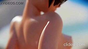 Widow Tracer Enjoys Beach Threesome with Blowjobs and Riding