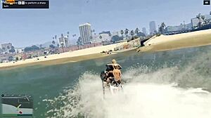 playing GTA V with nude mod installed, completing missions in story mode part 07.