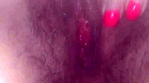 She Fingers Her Wet Pussy While I Use Gigantic Dildo on Her