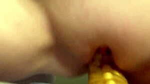 my monster dildos bring softcore solo pleasure with hairless wet pussy moans twice