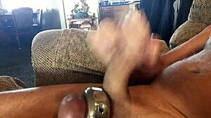 solo shaved girl masturbating with monster cock toy to cum hard