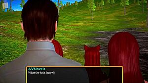 Let's dive into this erotic redhead milf hentai game with small tits anime action in My New Family 408