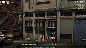 showing tits in alley