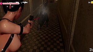 Escape From Mansion With Shaved Pussy Cumshot.