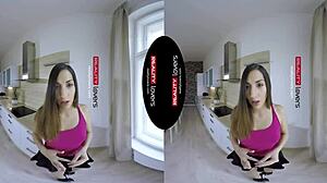 My Latina teen stepsister gets bent over for cunilingus and riding in VR.