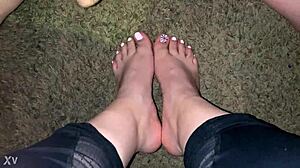 Intense Cumshot On Amateur Latina Feet