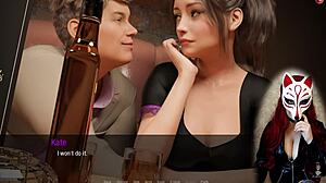 kate cosplays as sexy maid in stockings for wild game action