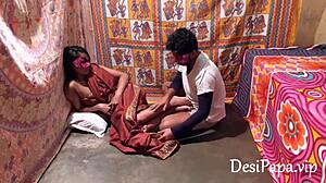 how does this mature indian milf handle hardcore action with her desi man?