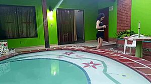 my curvy friend with small waist wants sex after breakup at my pool house