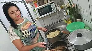 Sarah Rosa Cooks in Sexy Lingerie Fetish