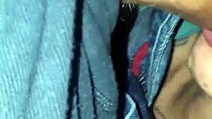 mature latina babe gives outdoor blowjob to big cock on best friend's porch