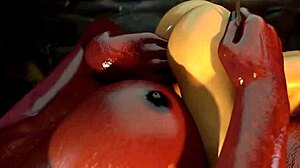 Futanari succub unleashes dark desires in a wild fantasy encounter.