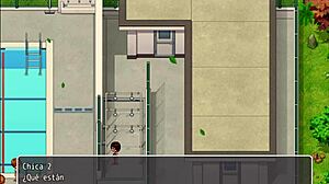 In the hentai game, instructor gives blowjob while fairy shows huge ass!