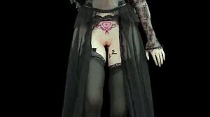 Intense naked dance in 3D anime style