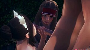 Threesome Hentai With Two Girls And One Boy