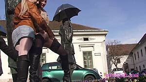 Whoa, that's some very public peeing going on right there