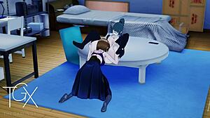 Anime gaming lesbians Nobara and Maki in 3D hentai action. Yuri sex heats up Jujutsu scene.