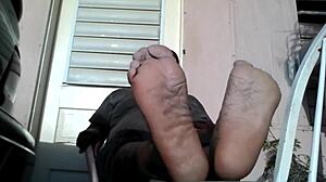 Bear Black Master Shows His Big Feet After A Day At Work He Needs A Slave