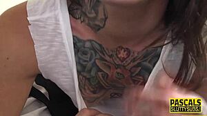 Flat chested submissive whore enjoys hardcore bdsm and cum in mouth 😈