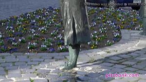 Whoa, that's some very public peeing going on right there