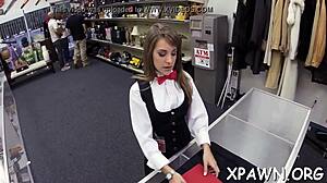 This young amateur gets fucked rough in shaved pussy doggystyle blowjob action 😜