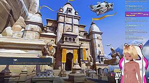 Vtuber LewdNeko Gets Spanked While Playing Overwatch Part 1