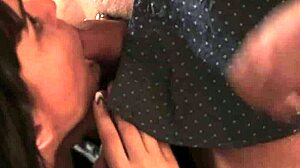 Milf pornstar gobbles huge rod eagerly