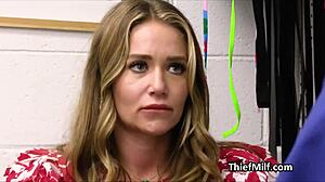 milf suspect moans loud riding officer’s cock in office 😈