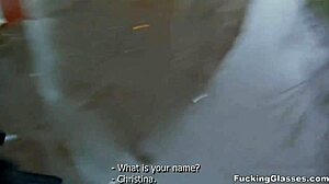 Fucking Glasses - Christina Teen Gets Cumshot in Hairless Pussy