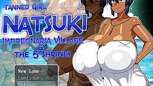 Tanned girl natsuki in hentai game ep 1 flashes huge tits to help captain, but will he resist jerking off?