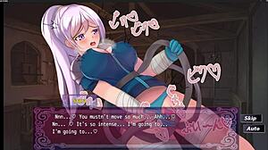 in slum guides part 4, the character gets bound and fucked with toys in hentai style