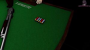 in x roulette 3, the curvy girl lies on the table for monster cock fucking.