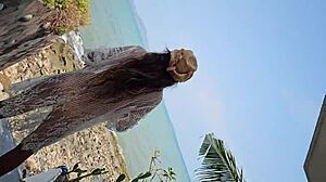 Voyeur Babe Exhibits Ass And Legs Close Up For Neighbors' Viewing Pleasure