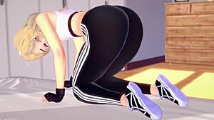 spider gwen, sweaty after workout, craves licking cock in adult version